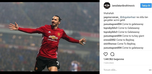 6. Zlatan'ın profilinde ise Beşiktaşlı taraftarlarla Galatasaraylılar boy ölçüşmüş.
