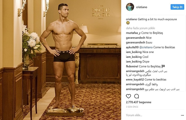 3. Cristiano Ronaldo da Come to Beşiktaş tayfanın hedefi oldu.