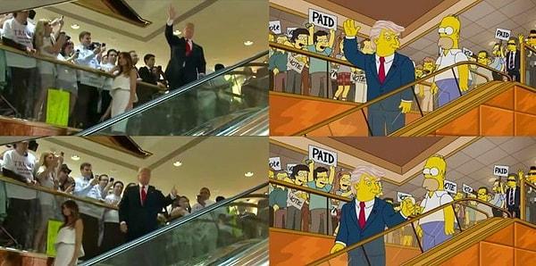 Simpsons animasyonunun 2000 yılındaki bir bölümünde Trump'ın başkanlığını tahmin ettiği üzerine yayılan video ve görüntüler sonrası herkes büyük şaşkınlık yaşamıştı.