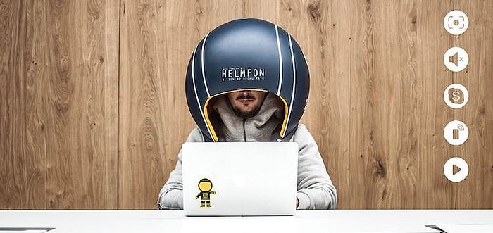 Не можете сконцентрироваться на рабочем месте? Удивительный шлем "Helmfon" блокирует шум и защищает личное пространство