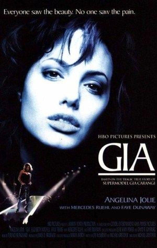1998 yılında çekilen GIA filmi, Gia Carangi'nin otobiyografi filmidir. Gia'yı Angelina Jolie canlandırmıştır.