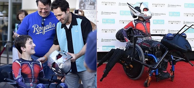 #7 Paul Rudd, tekerlekli sandalyesini Ant-Mobile'e çeviren hayranını kırmıyor ve onunla bir araya geliyor.