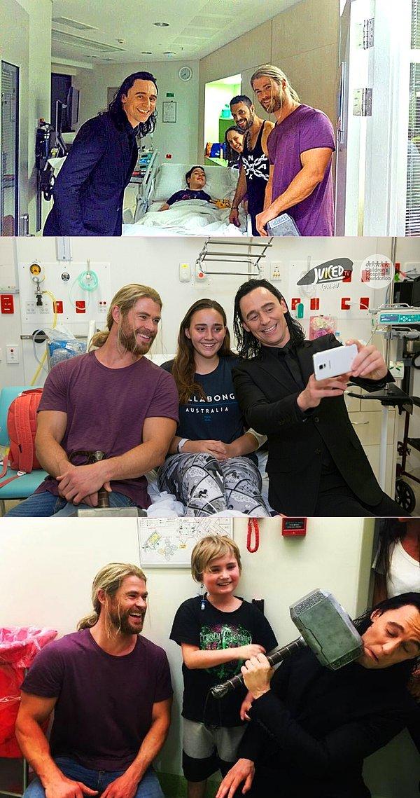 #10 #11 Thor ve Loki'ye bayılan çocukları kırmıyor Chris Hemsworth ve Tom Hiddleston ikilisi.