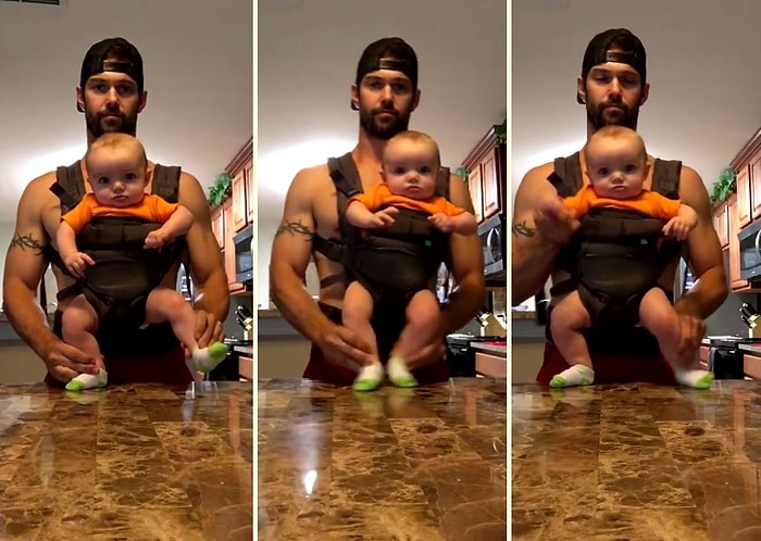 Çocuğuyla Vakit Geçiren Babanın İzlemelere Doyamayacağınız Eğlenceli Dans Gösterisi