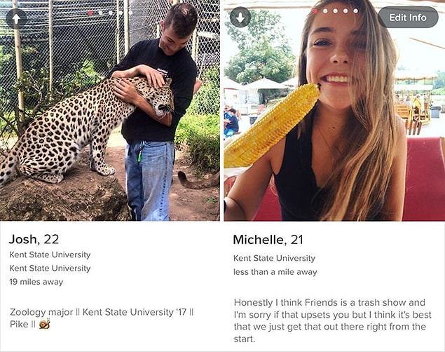 İkisi de Kent State University'de okuyorlar. 2014 yılında Tinder'da eşleştiler, ancak hala yüz yüze tanışmadılar.