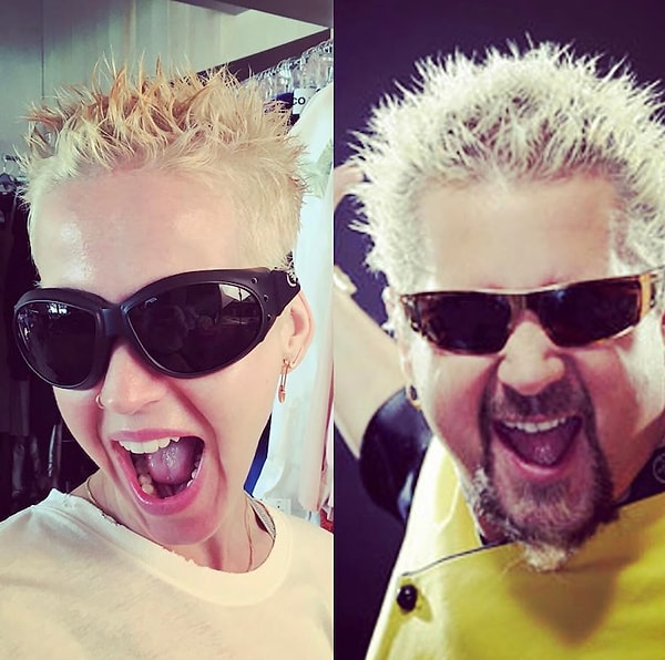 1. Начнём с того, что Кэти Перри на денёк решила примерить на себя образ ресторатора Гая Фири