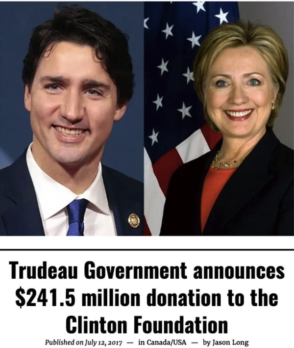 5. Правительство Трюдо пожертвовало $241,5 млн. в Фонд Клинтона.