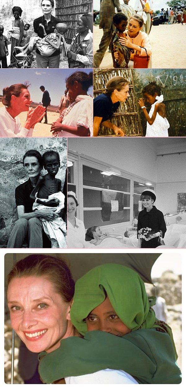 #25 Ve UNICEF elçisi olup kendini insanlara yardıma adayan kendisi güzel, kalbi güzel Audrey Hepburn.