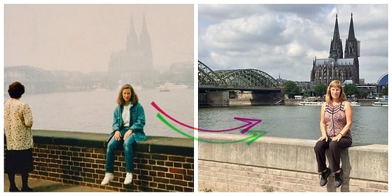 Eski Fotoğraflarını 30 Yıl Sonra Yeniden Canlandıran Kadından Nostaljik Karşılaştırmalar!