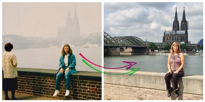Eski Fotoğraflarını 30 Yıl Sonra Yeniden Canlandıran Kadından Nostaljik Karşılaştırmalar!
