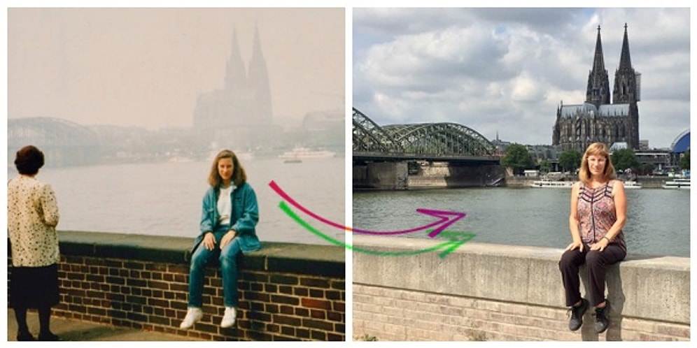 Eski Fotoğraflarını 30 Yıl Sonra Yeniden Canlandıran Kadından Nostaljik Karşılaştırmalar!