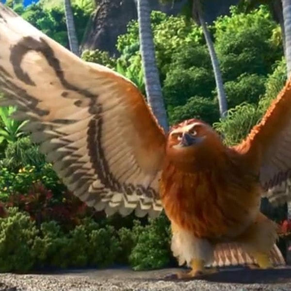 10. В Моане всякий раз, когда Мауи превращается в животное, его волшебный крюк прявляется где-то на теле животного