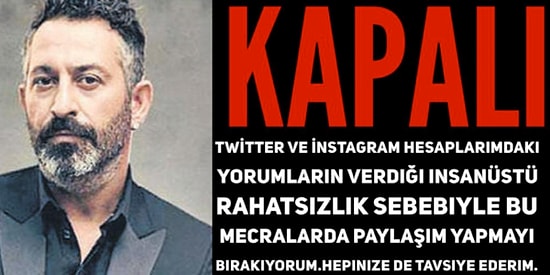 Gelen Yorumların Verdiği İnsanüstü Rahatsızlıktan Bunalan Cem Yılmaz'dan Veda Paylaşımı