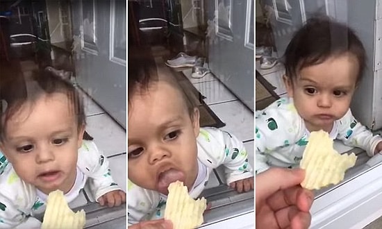 Camın Arkasından Cips Uzatarak Çocuğunu Troll'leyen Anne