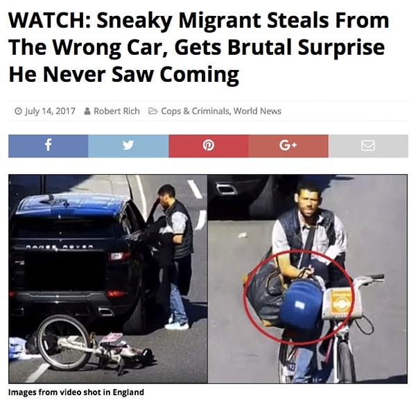 6. Действительно ли на видео иммигрант крадет вещи из машины?