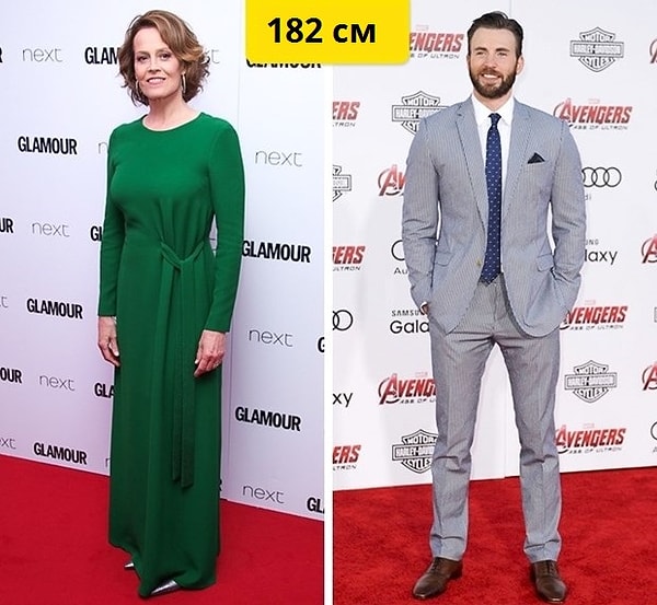 5. Сигурни Уивер и Крис Эванс