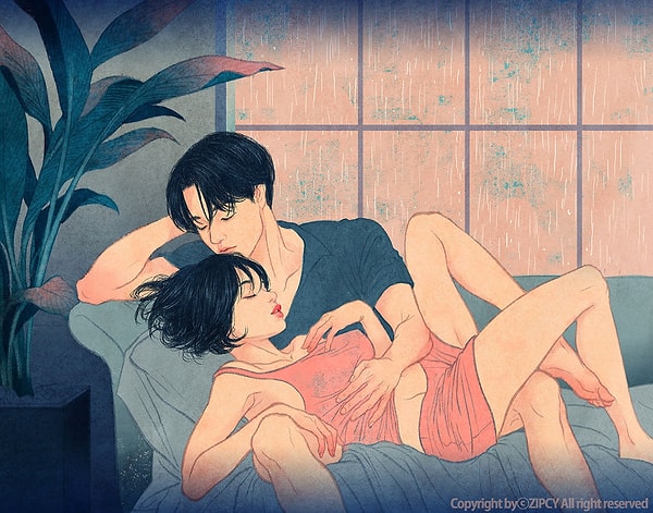 3. "Звук твоего дыхания между звуками дождя"