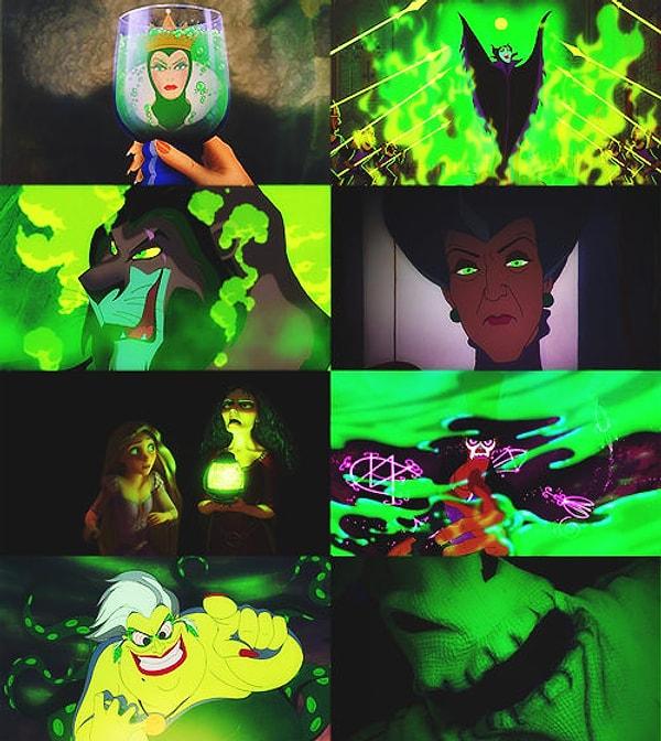 20. Disney animatörleri, lim yeşilini kötülüğün sembolü olarak kullanır.