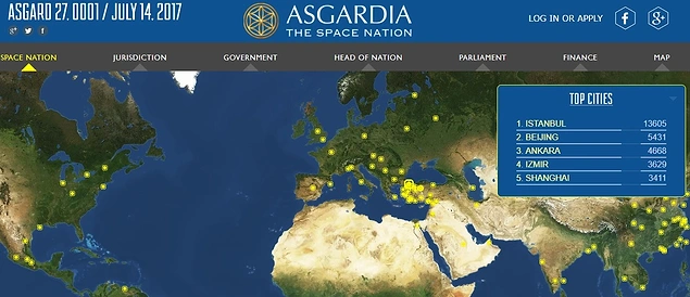 Paris’te düzenlenen etkinlik ile birlikte tarihin ilk uzay ülkesi olması hedeflenen Asgardia için hazırlanan anayasa dünyaya sunuldu.