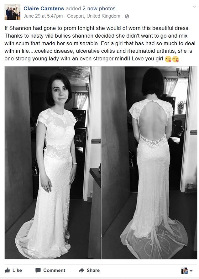 Her lise çağındaki gencin annesi gibi, Claire Carstens da 16 yaşındaki kızı Shannon'ın balo kıyafetiyle harika fotoğraflarını paylaştı. Ancak kendisi bu durumdan pek memnun değildi.