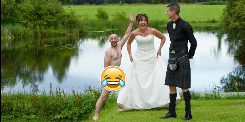 Düğünlerin Vazgeçilmezi Olan Romantik Fotoğraf Çekimini Çırılçıplak Trolleyen Çılgın Arkadaş
