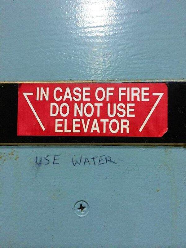 8. "Yangın durumunda asansörü kullanmayın."