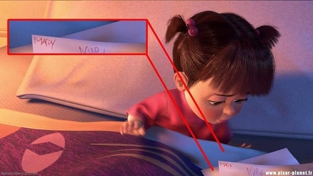 7. Bu da demek oluyor ki Boo'nun filmdeki adı, yani Mary, onun ses aktörüyle aynı.