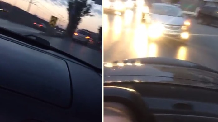 Akan Trafikte Aracıyla 360 Derece Dönerek Trafiği Tehlikeye Sokan Adam