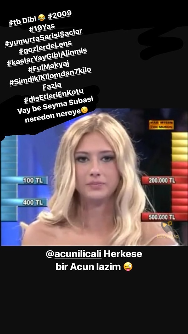 Dün akşam da yine bu eski haline laf edilmesinden bıkmış olacak ki, Instagram Story'den böyle bir paylaşımda bulundu.