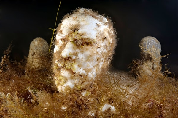 8. Легко заметить, что очистка бюстов от водорослей и полипов происходит нерегулярно