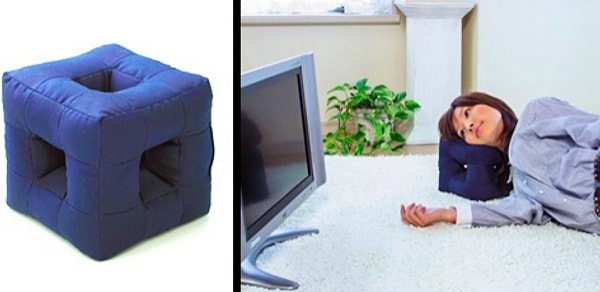 6. Благодаря этой подушке ваше "нижнее" ухо будет отлично слышать все звуки телевизора, если вы лежите на боку! Гениально!!