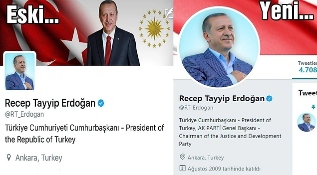 Aynı durum Erdoğan'ın Twitter'daki resmi hesabında da gözlendi.