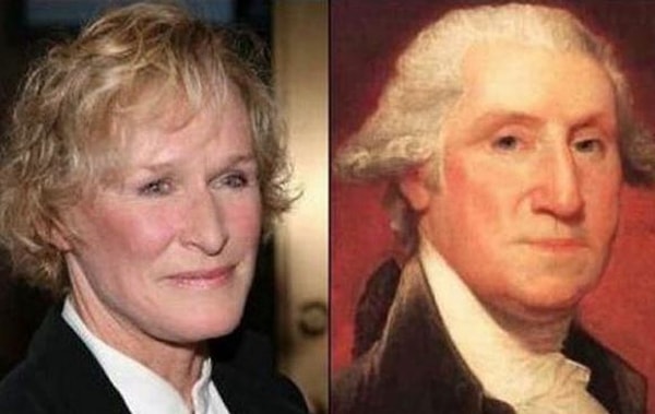 11. Гленн Клоуз и Джордж Вашингтон