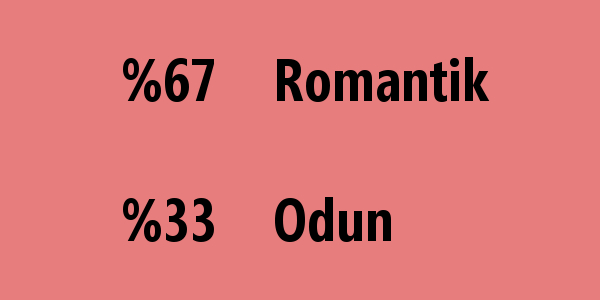 %67 Romantik, %33 Odunsun!