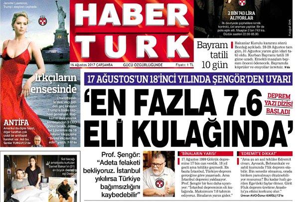 Basına yansıyan habere göre Prof. Dr. Celal Şengör, İstanbul depreminin 'eli kulağında' olduğunu düşünüyor.