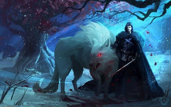 21. Jon Snow ve sadık dostu Ghost.