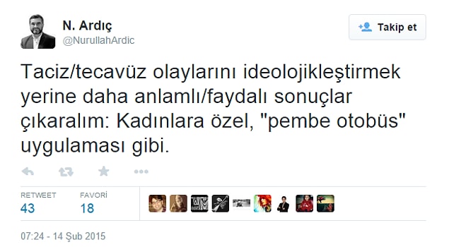 Nurullah Ardıç, 20 yaşındaki Özgecan Aslan cinayeti ardından "kadına yönelik cinsel şiddetin önüne geçmek için" öneriyi tekrar gündeme getirdi.