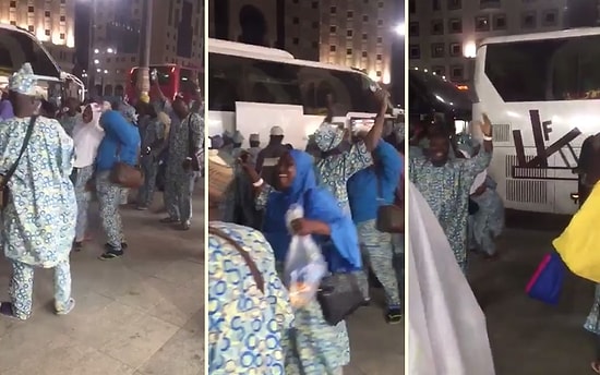 Medine'ye Ulaşan Afrikalı Hacı Adaylarının Büyük Sevinci