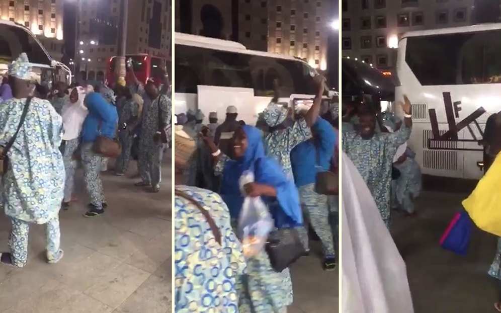 Medine'ye Ulaşan Afrikalı Hacı Adaylarının Büyük Sevinci