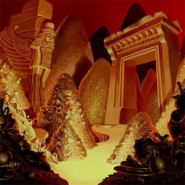 2. Вам удалось пробраться в пещеру. Первое, что вы видите - огромная гора золотых монет. Что будете делать?