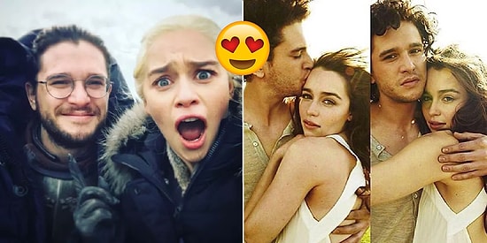 Emilia Clarke ve Kit Harington'un Görünce Kıskançlıktan Çatlayacağınız 18 Tatlış Anı! 😍