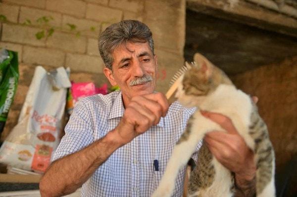 Derken Mehmet Abi, evinde 30 kedi beslemeye başlıyor. Bununla da yetinmiyor, evinde beslemeyemediği sokak hayvanları için de seferber oluyor.