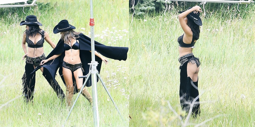 Ангелы Victoria's Secret для фотосессии примерили ковбойские чапсы без "попы"