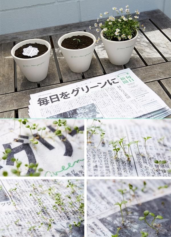 12. Japonya'da basılan ve ülkenin en çok okunan gazetelerinden birinin örnek olması gereken bir özelliği var: Gazeteyi okuduktan sonra toprağa gömüyorsunuz ve topraktan bitkiler filizleniyor.