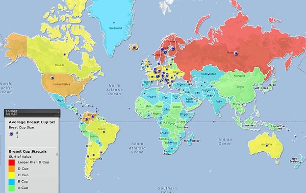 7. Карта размеров женской груди