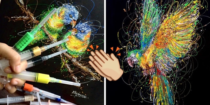 Boş Zamanlarında Şırıngaları Kullanarak Muazzam Sanat Eserleri Ortaya Çıkaran Hemşire