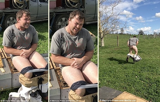 1000 Dolar İçin Çıplak Popoyla Arı Kovanının Üstüne Oturan Adam