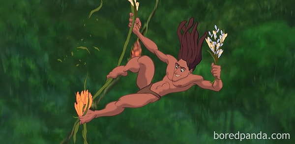 13. Почему на теле у Тарзана нет ни одного волоска?