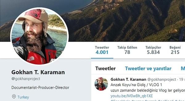 4. Gokhan T. Karaman: I. Dünya Savaşı ve özellikle Çanakkale Savaşı üzerine incelemelerde bulunan belgesel yönetmeni, paylaşımlarıyla anbean o günlere götürüyor.