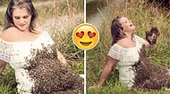 Sınırları Zorlamak İsteyen Hayvansever Anne Adayından 20.000 Canlı Arıyla Fotoğraf Çekimi